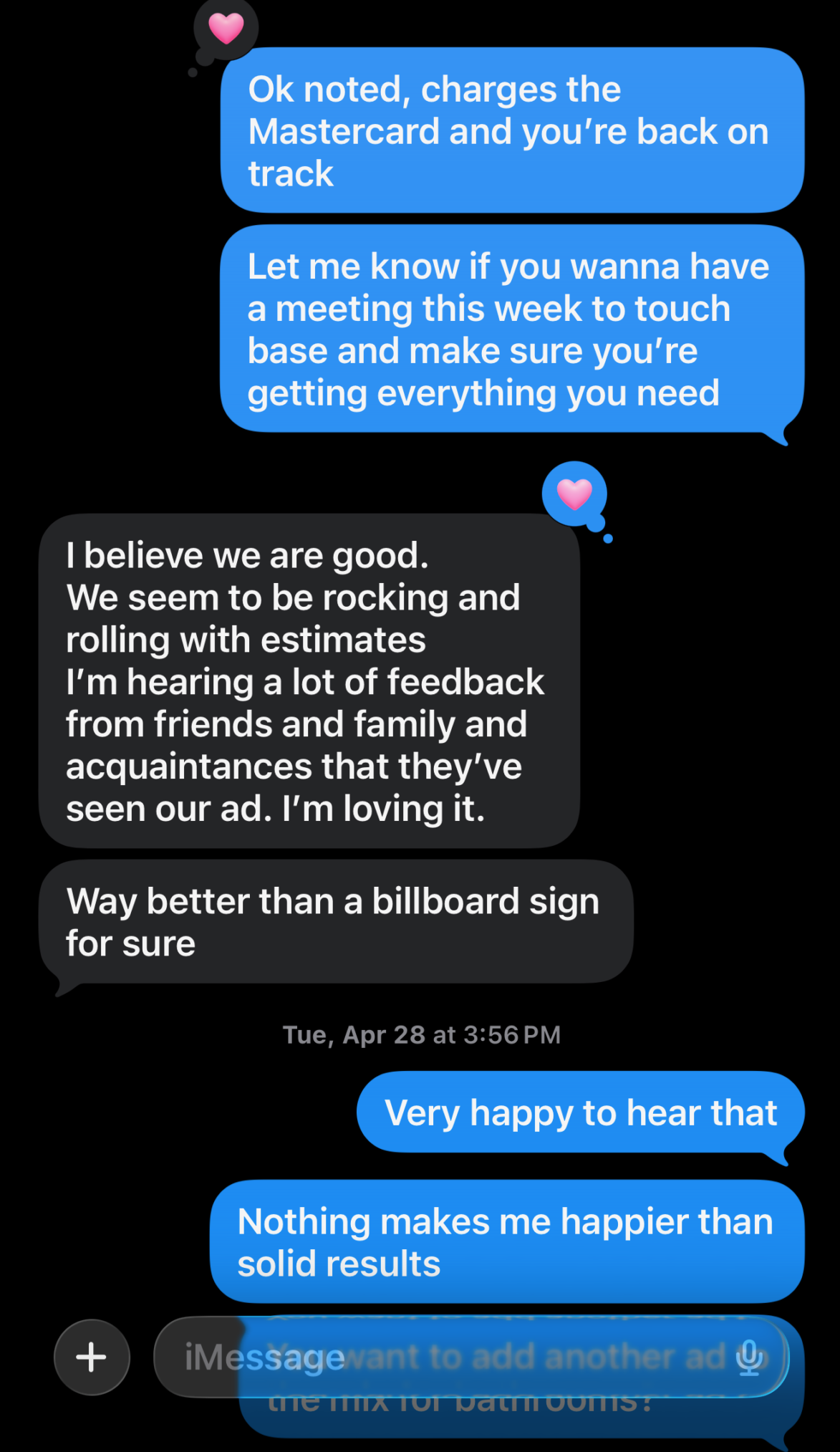 Client text message win